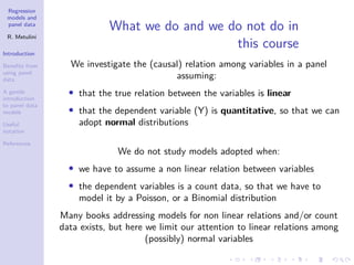 Regression models for panel data | PDF