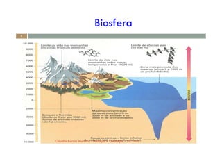 Biosfera
4
Cláudia Barros Moreira - Biologia e Geologia - 10.º Ano
 