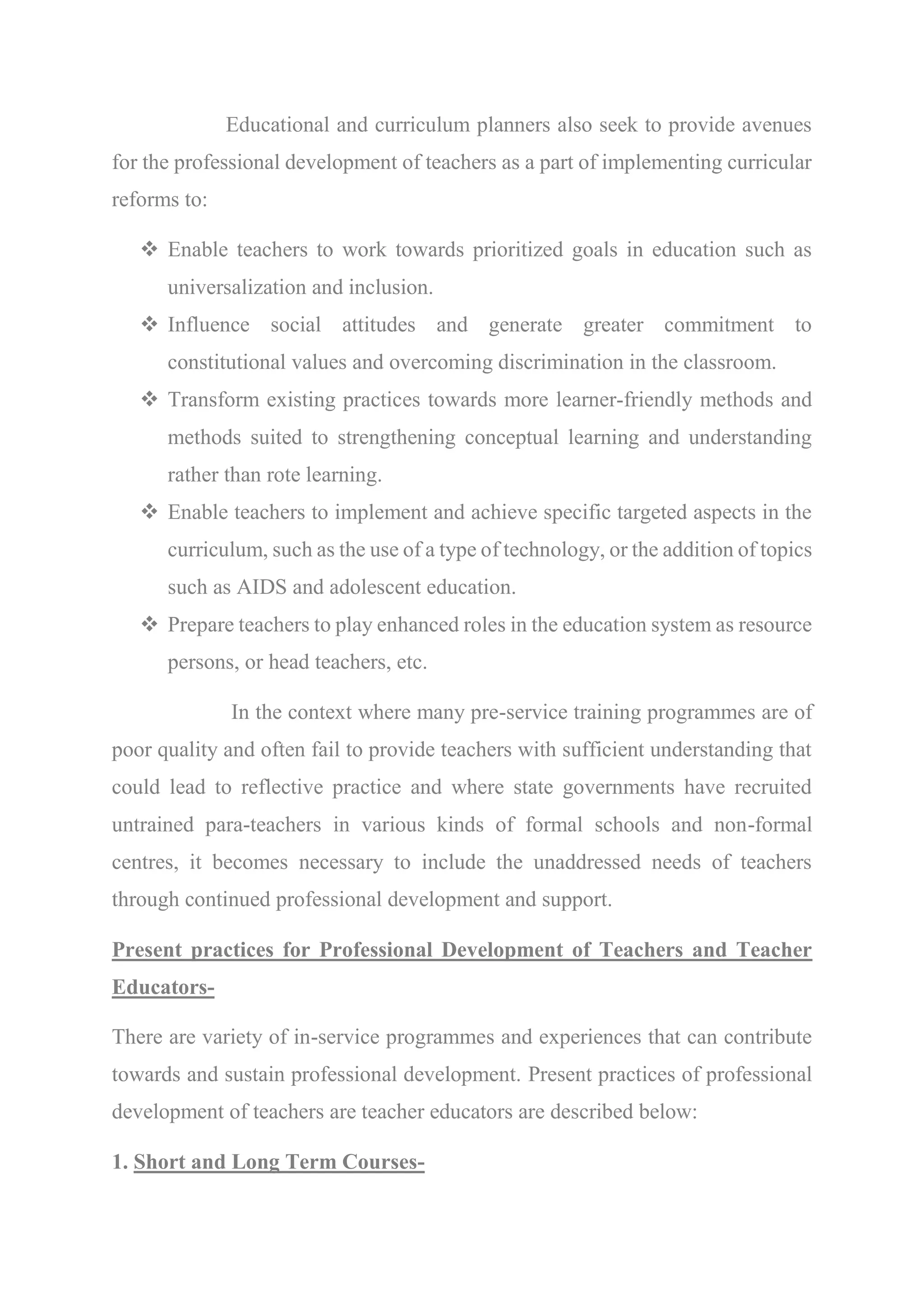 Professional development of a Teacher by Garima Tandon | PDF