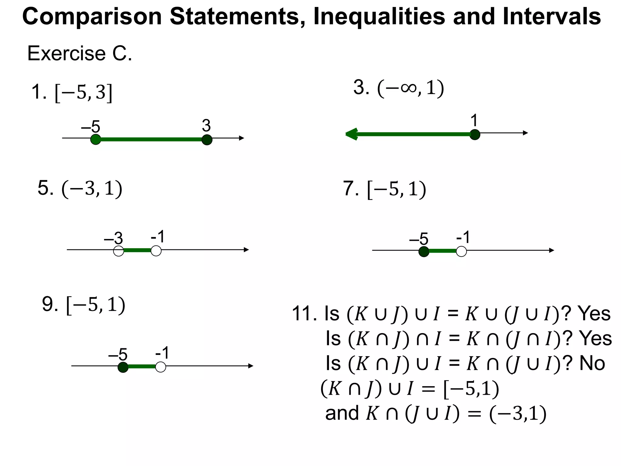 1.5 comparison statements, inequalities and intervals t | PPTX