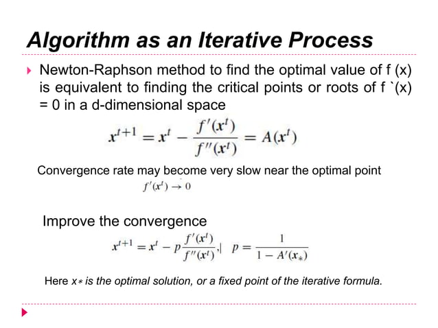 Analysis of optimization algorithms | PPT