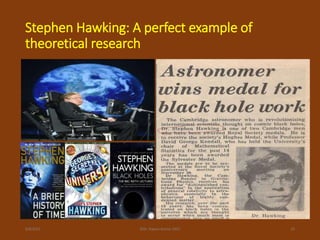 Stephen Hawking: A perfect example of
theoretical research
9/8/2021 ©Dr. Rajeev Kumar 2021 29
 