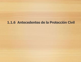 1.1.6 Antecedentes de la Protección Civil
 