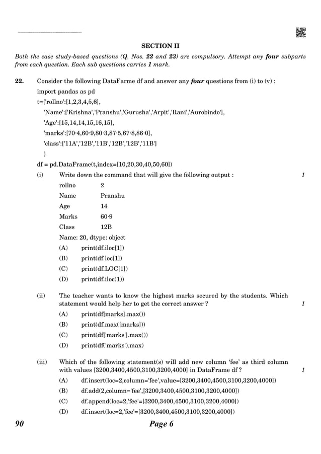 Question Paper Code 065 informatic Practice New CBSE - 2021