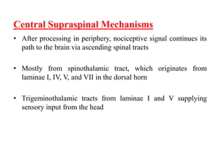 Supraspinal Modulation 1.pain pathophysiology and mechanisms | PPTX