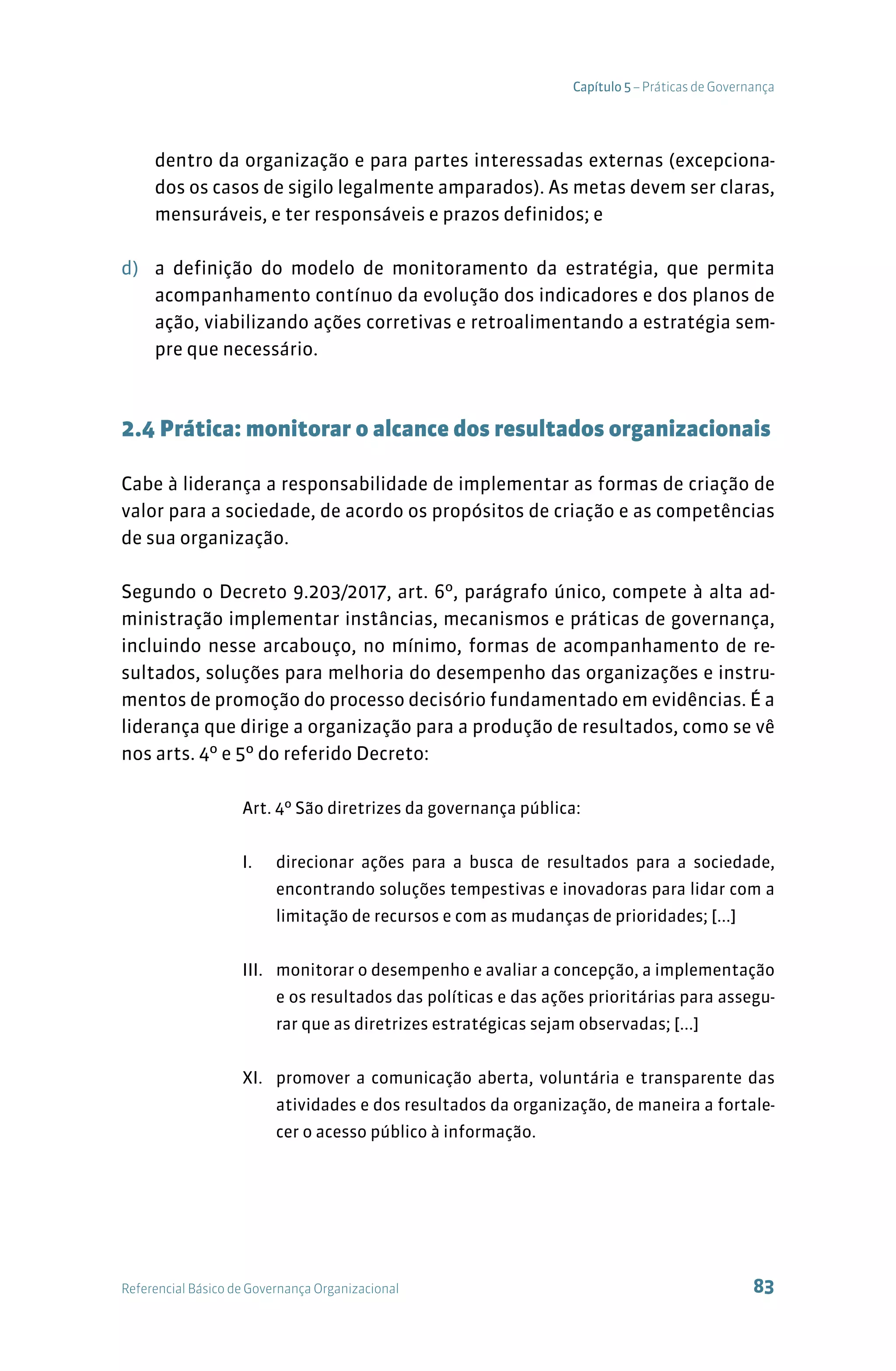 Referencial básico de governança tcu 3ª edição | PDF