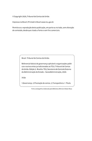Referencial básico de governança tcu 3ª edição | PDF