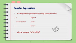 Regular Expression to Finite Automata | PPTX