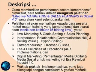 (2022) Silabus Training "Effective MARKETING & Sales PLANNING" in ...