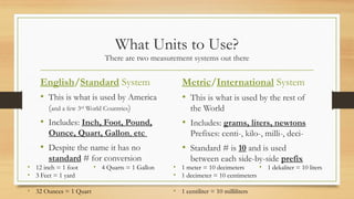 Prefix Inch Physical Science Measurements PowerPoint.pptx