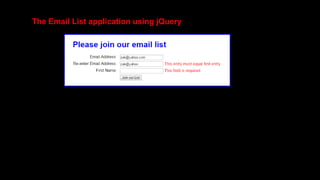 The Email List application using jQuery
 