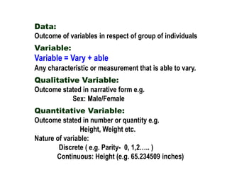 Variables (Statistics ) | PPT