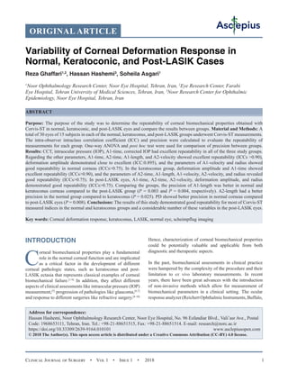 Variability of Corneal Deformation Response in Normal, Keratoconic, and ...
