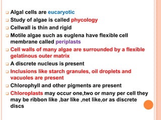 1. algae general characters | PPTX