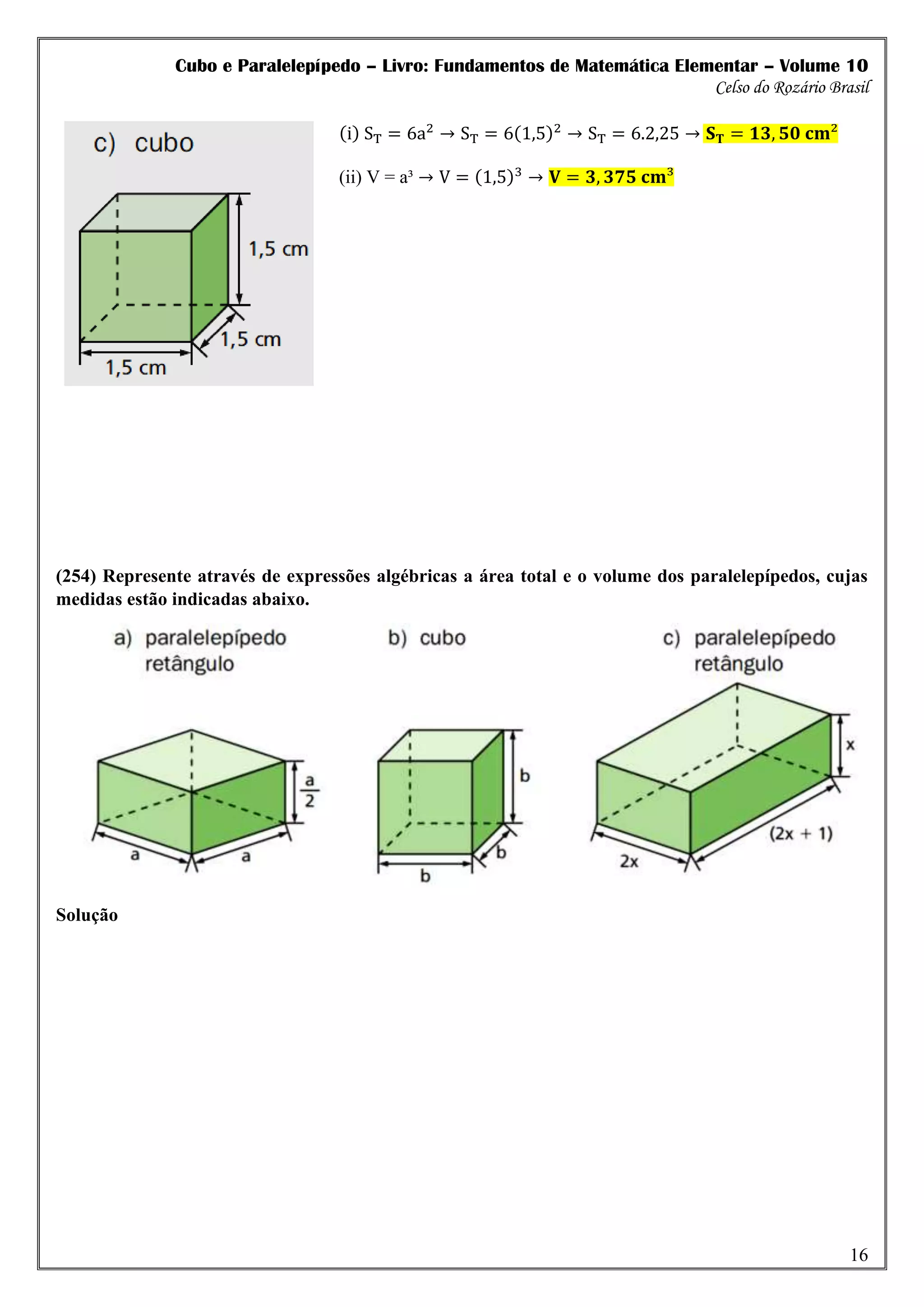 Geometria Espacial - Questões resolvidas sobre cubo e paralelepípedo ...