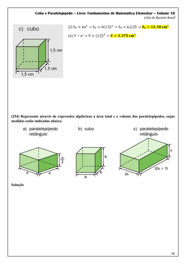 Geometria Espacial - Questões resolvidas sobre cubo e paralelepípedo ...