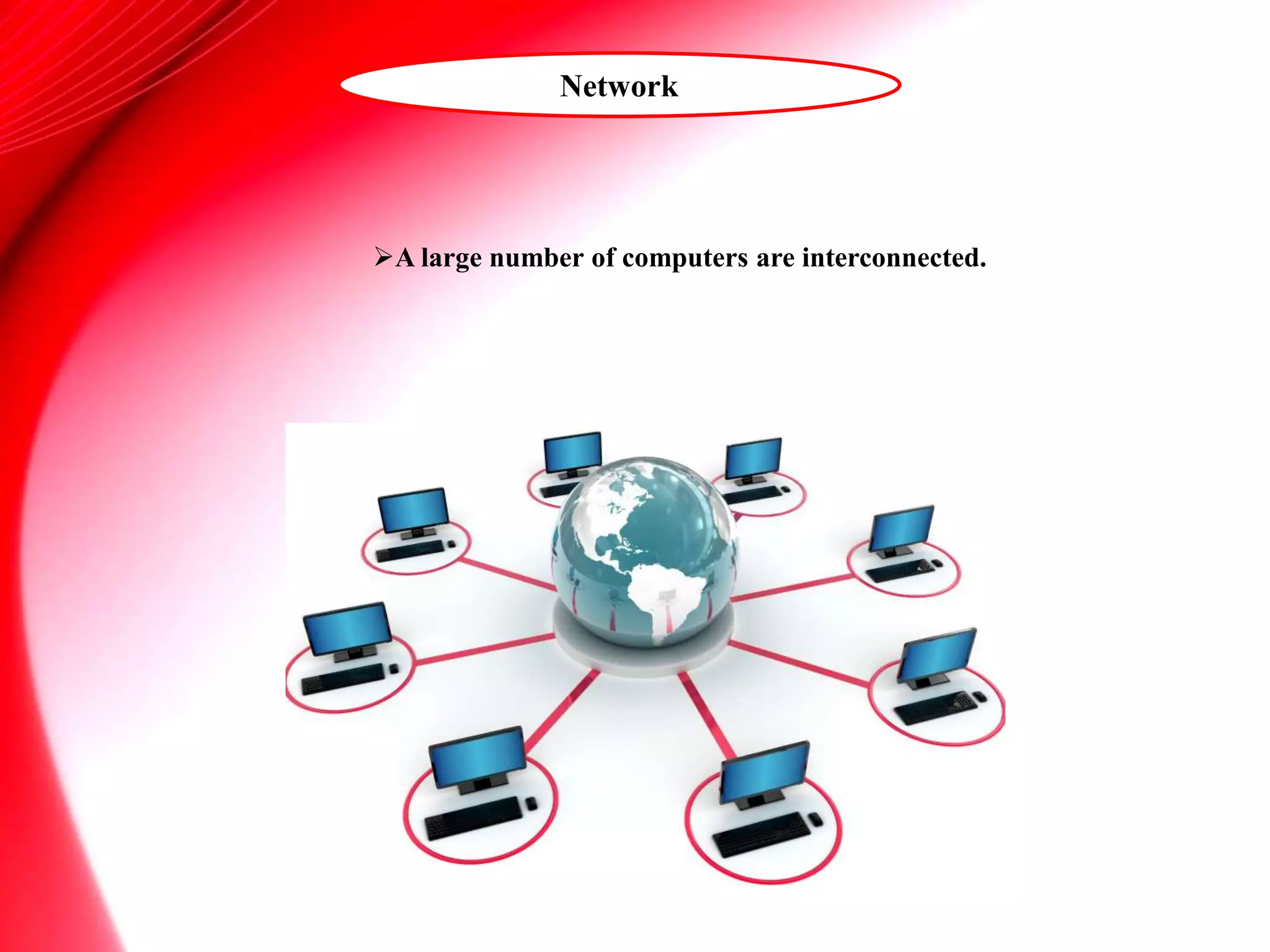 Network
A large number of computers are interconnected.
 