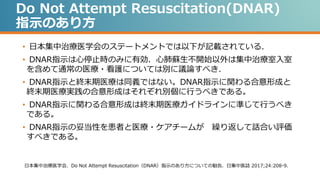 Dnar指示のあり方についての勧告 _ Dnar指示の実践を行う施設 – NQZJBQ
