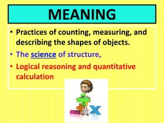 1. meaning and definition of mathematics | PPT