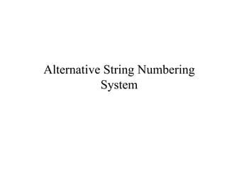 String Numbering Session 1 - UET VII 126: String Names and Order of an Unknown ...