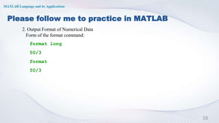 Format Long Form Matlab 1.2 matlab numerical data | PPT