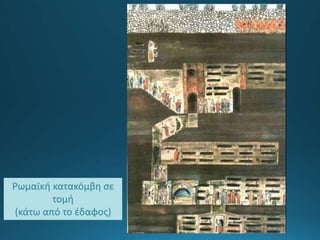 Ρωμαϊκή κατακόμβη σε
τομή
(κάτω από το έδαφος)
 