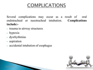 ET TUBE intubation | PPTX