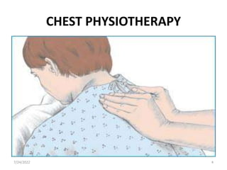 CHEST PHYSIOTHERAPY
4
7/24/2022
 