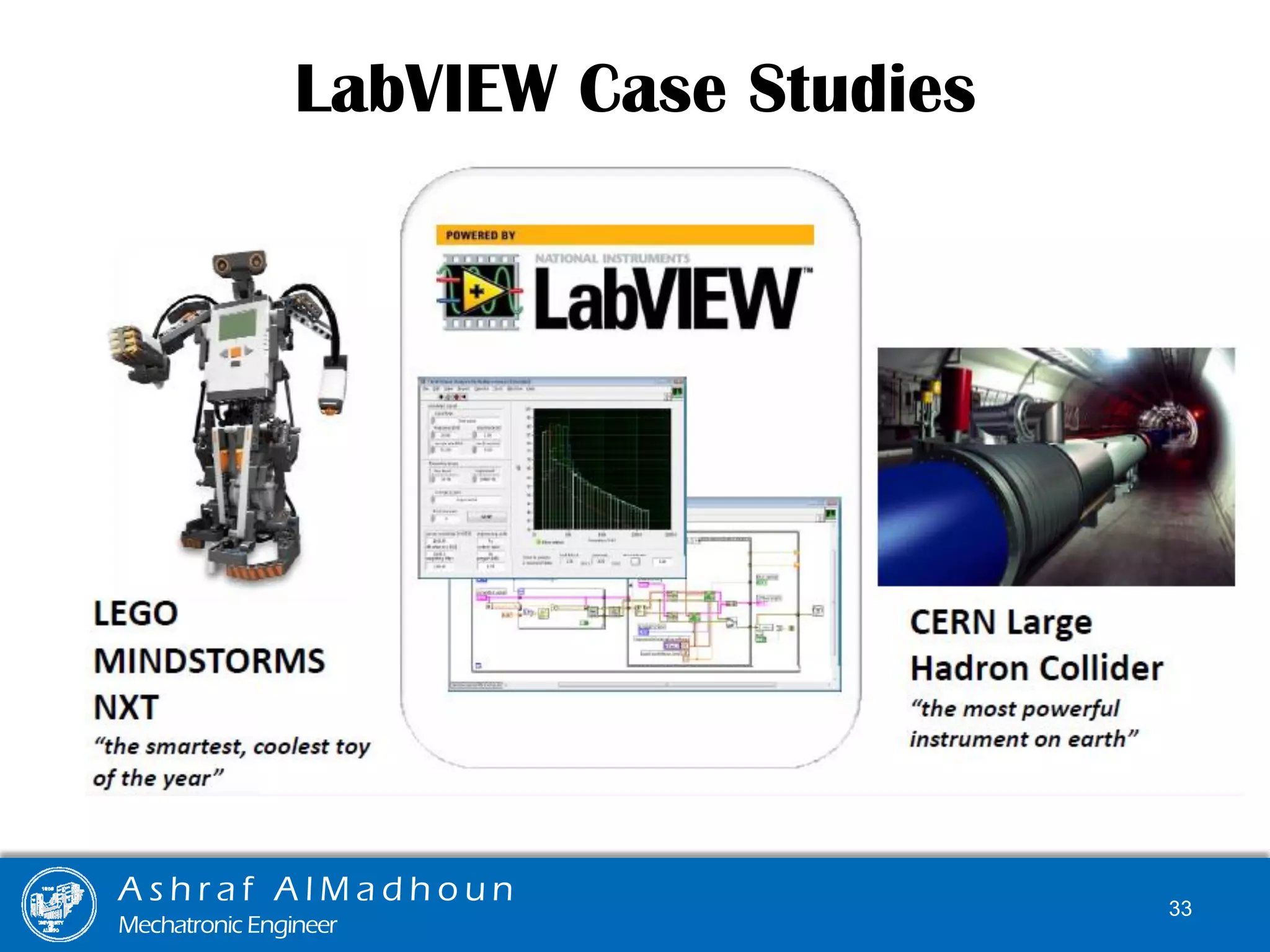 LabVIEW Case Studies
A s h r a f A l M a d h o u n
Mechatronic Engineer
33
 