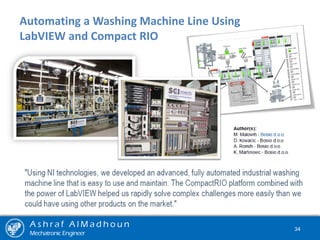 Automating a Washing Machine Line Using
LabVIEW and Compact RIO
A s h r a f A l M a d h o u n
Mechatronic Engineer
34
 
