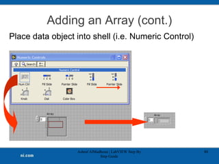 Adding an Array (cont.)
Place data object into shell (i.e. Numeric Control)
Ashraf AlMadhoun | LabVIEW Step By
Step Guide
80
 