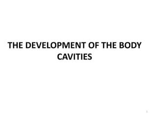 THE DEVELOPMENT OF THE BODY
CAVITIES
1
 
