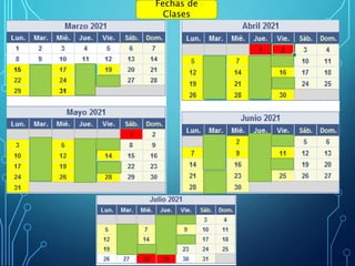 Fechas de
Clases
 