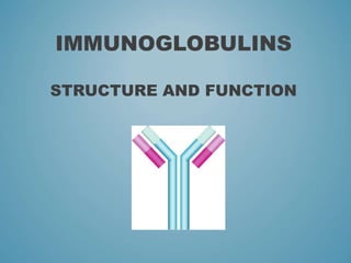 IMMUNOGLOBULINS
STRUCTURE AND FUNCTION
 