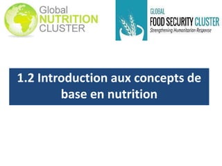 1.2 Introduction aux concepts de
base en nutrition
 
