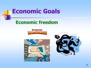 21
Economic Goals
Economic freedom
 