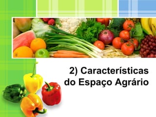 2) Características
do Espaço Agrário
 