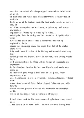 1. Why is the relationship between Geertz and Weber, assuming that | DOCX