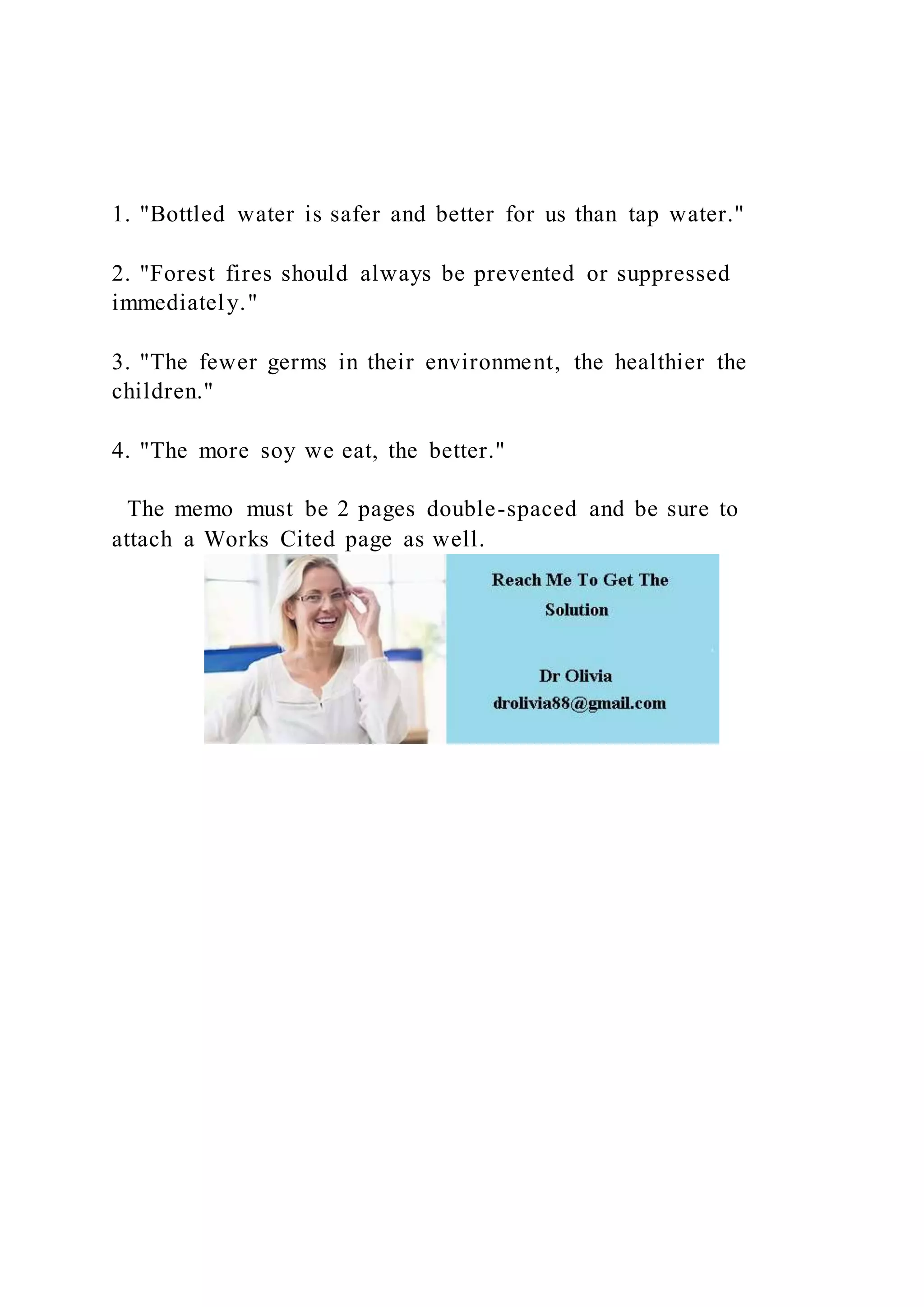 1. Bottled water is safer and better for us than tap water. PDF