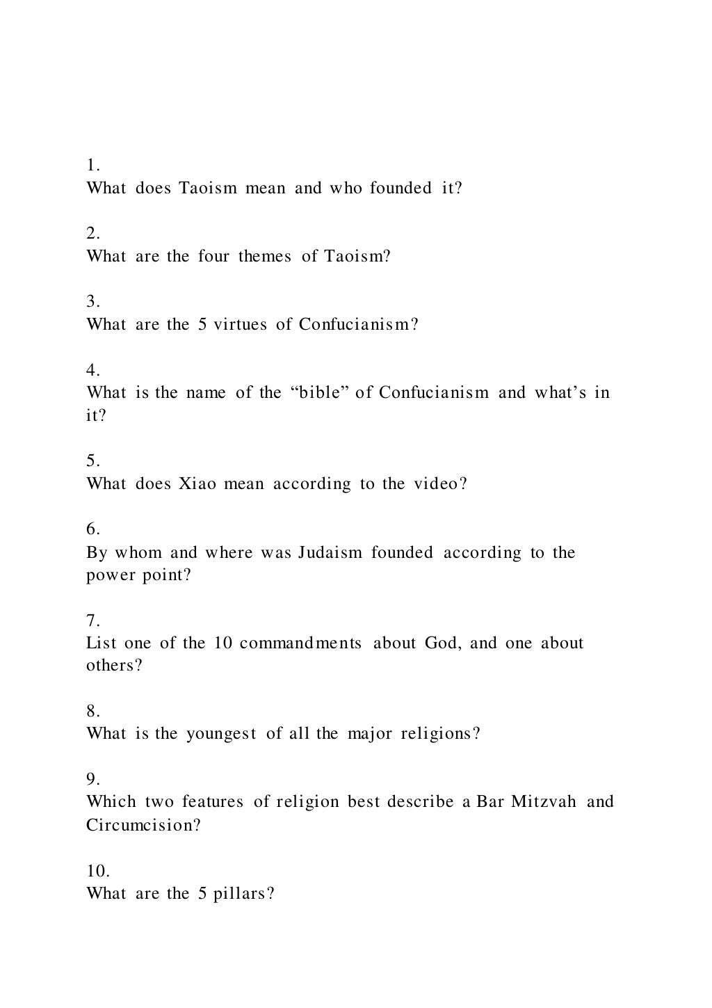 1. What does Taoism mean and who founded it2. What are PDF