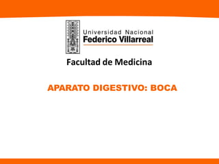 Facultad de Medicina
APARATO DIGESTIVO: BOCA
 