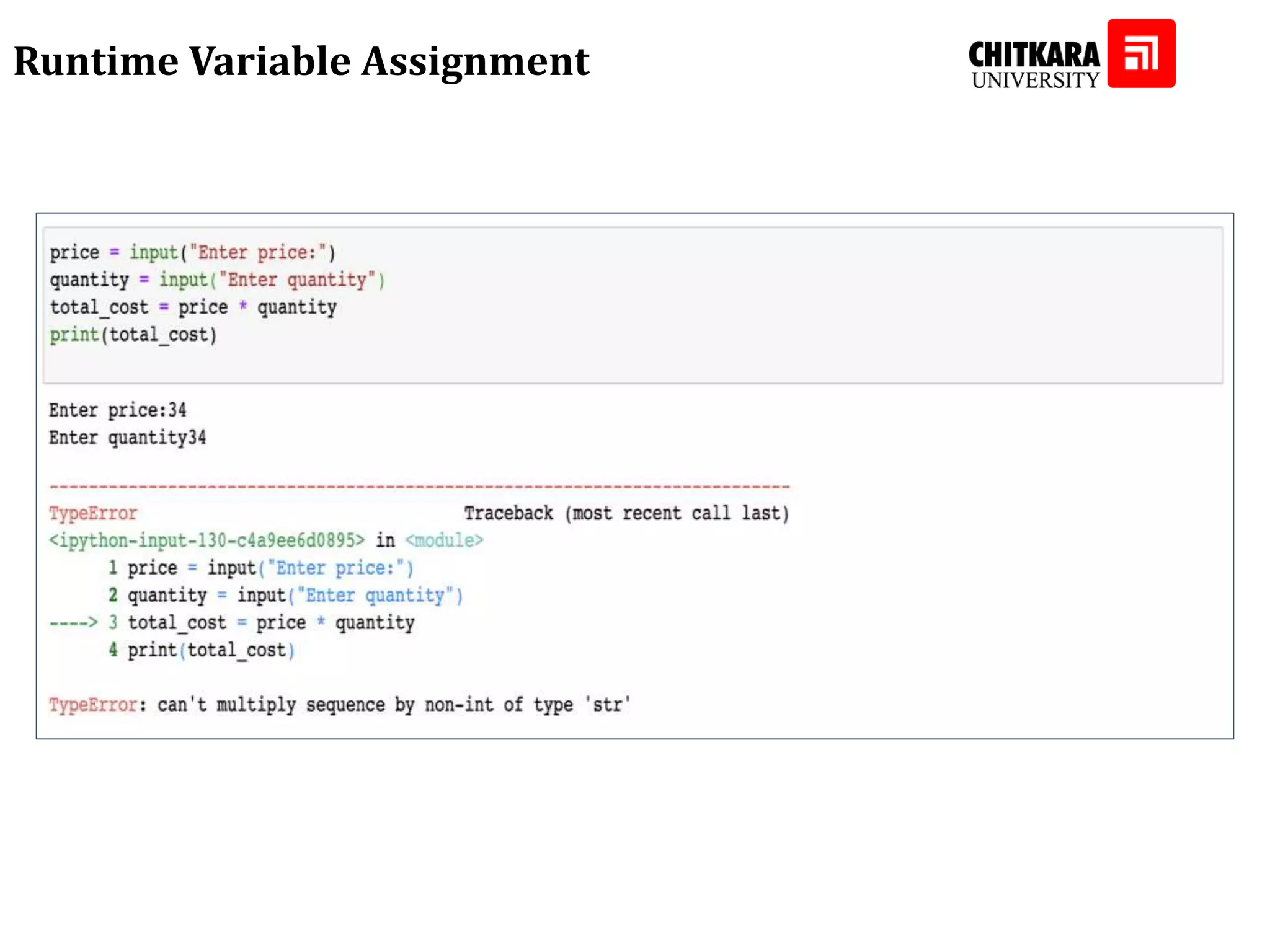 Runtime Variable Assignment 