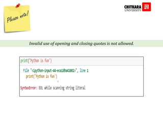 Invalid use of opening and closing quotes is not allowed.
 