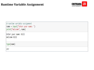 Runtime Variable Assignment
 