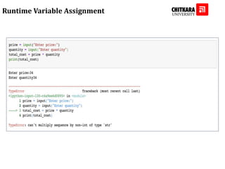 Runtime Variable Assignment
 