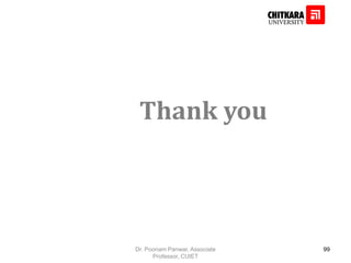 Thank you
Dr. Poonam Panwar, Associate
Professor, CUIET
99
 