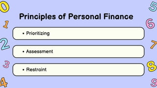 Prioritizing
Assessment
Restraint
Principles of Personal Finance
1
1
3
3
8
8
9
9
7
7
5
5
0
0
6
6
2
2
 