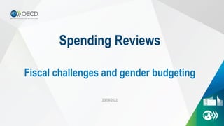 [Add slide title here]
Spending Reviews
Fiscal challenges and gender budgeting
23/09/2022
 