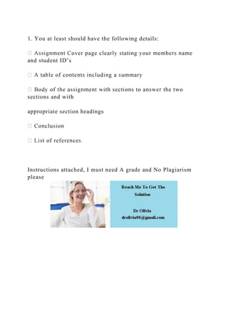 1. You at least should have the following details Assignment C | PDF