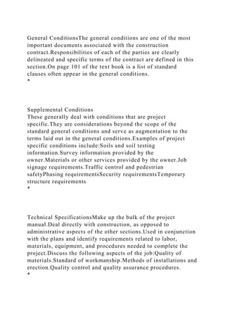 1. What two major components make up the contract documents 2. .docx